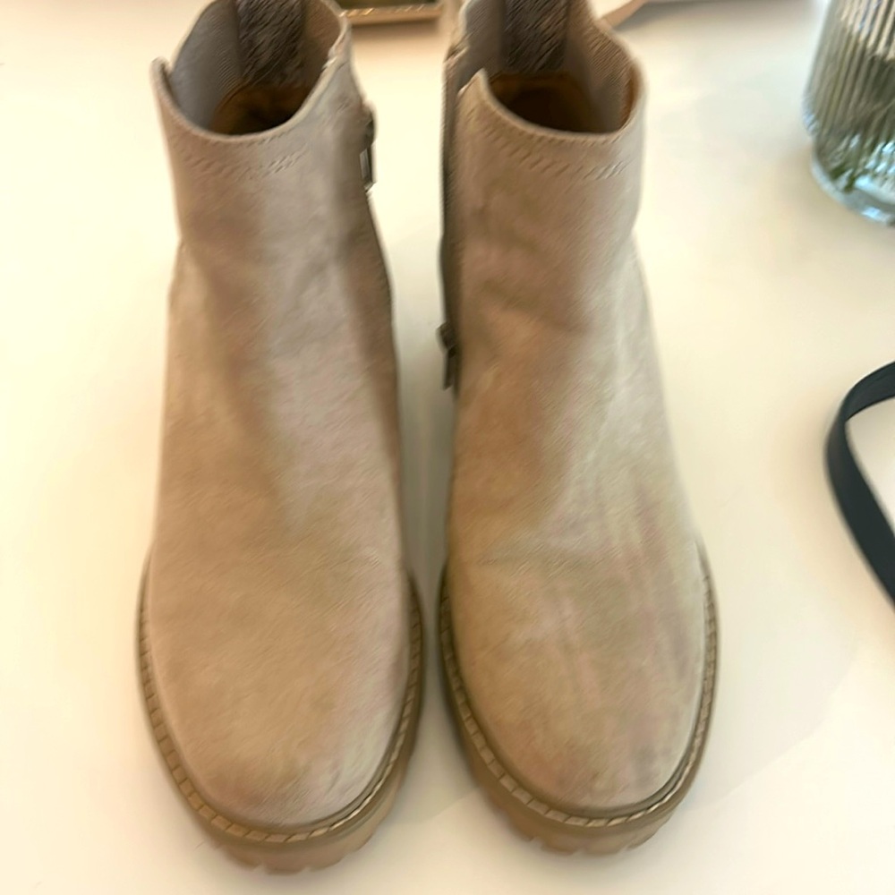 Target Universal thread cream booties suede